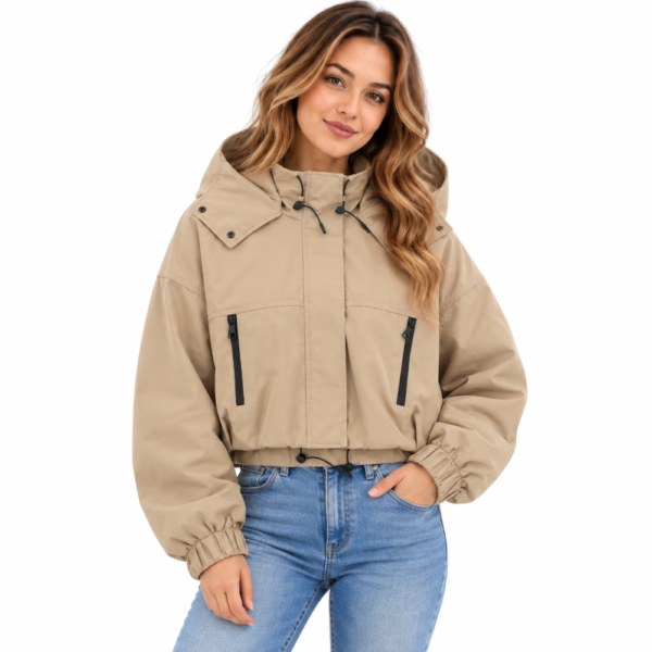 Fashion Hooded Short Jacket Women Casual Loose Fit
