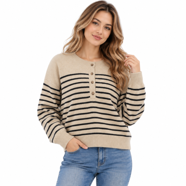 Loose Striped Sweater for Women Casual Pullover